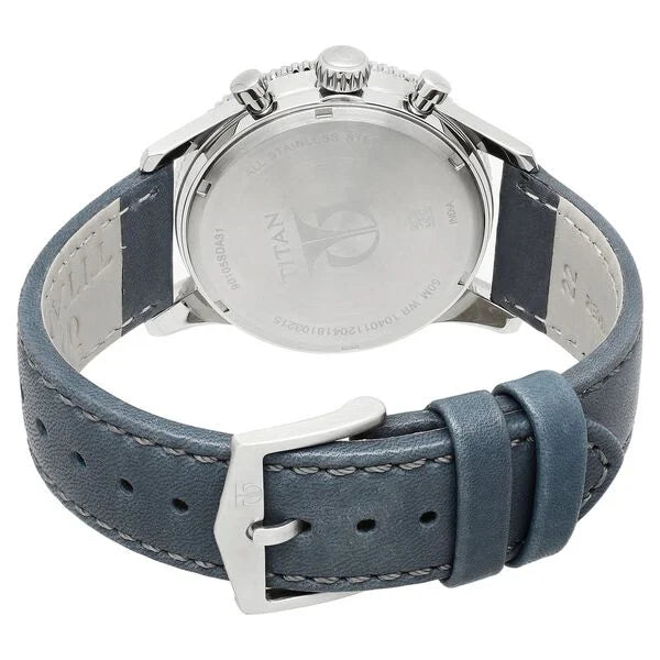 Titan 90105KL02 | Titan Chronograph Blue Dial Leather Strap watch for Men