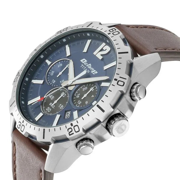 Titan 90108KL02 | Titan Octane Blue Chronograph Leather Strap watch for Men