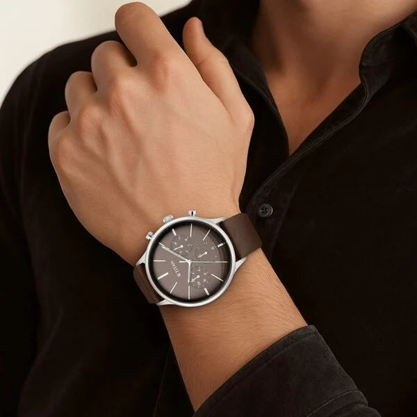 Titan 90134SL02 | Titan Quartz Multifunction Brown Dial Leather Strap Watch for Men