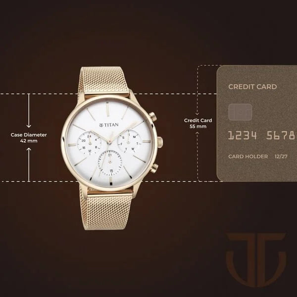Titan 90134WM01 | Titan Light Leathers Silver Dial Quartz Multifunction Stainless Steel Strap Watch for Men