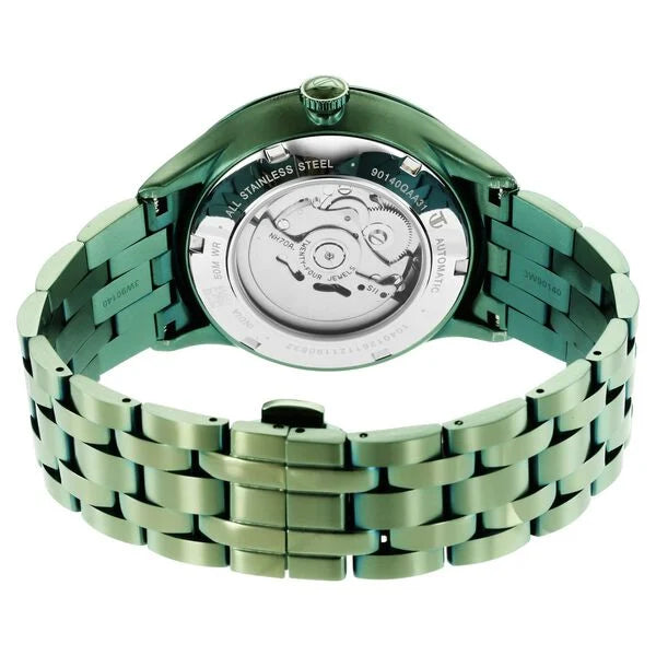 Titan 90140QM01 | Titan Metal Mechanicals Black Dial Green Stainless Steel Strap Watch for Men