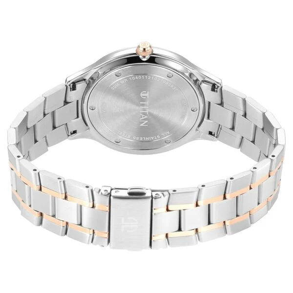 Titan 90142KM01 | Titan Classique Slimline Silver Dial Analog with Date Stainless Steel Strap watch for Men
