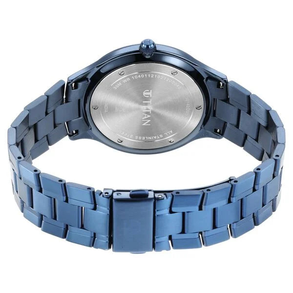 Titan 90142QM01 | Titan Classique Slimline Blue Dial Quartz Analog with Date Stainless Steel Strap watch for Men