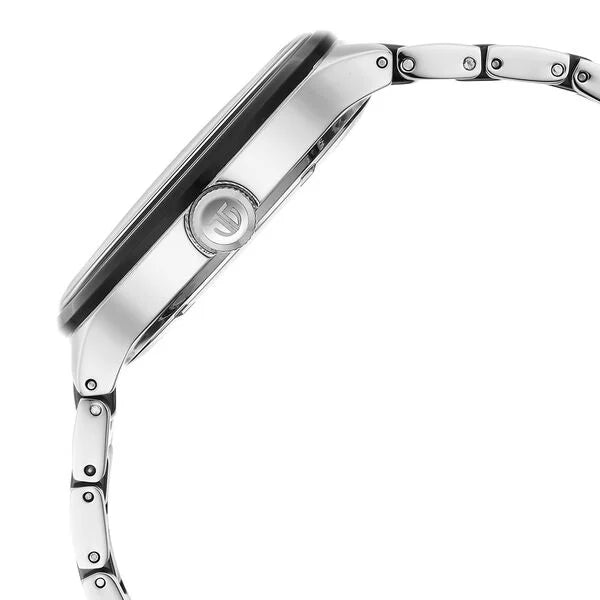 Titan 90148KD01 | Titan Ceramic Fusion Quartz Multifunction Black Dial Silver Dual-Toned Stainless Steel Bracelet Watch for Men