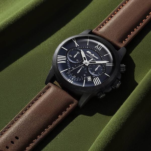 Titan 90152NL01 | Titan Quartz Chronograph Blue Dial Leather Strap Watch for Men