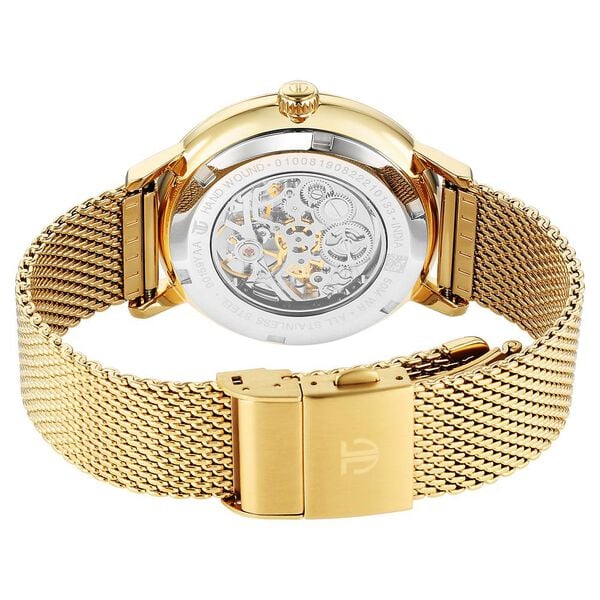 Titan 90159YM01 | Titan Mechanical Slimline Green Dial Golden Mesh Strap watch for Men
