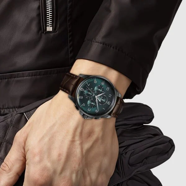 Titan 90169NL01 | Titan Classic Chrono Blue Dial Quartz Multifunction Leather Strap watch for Men