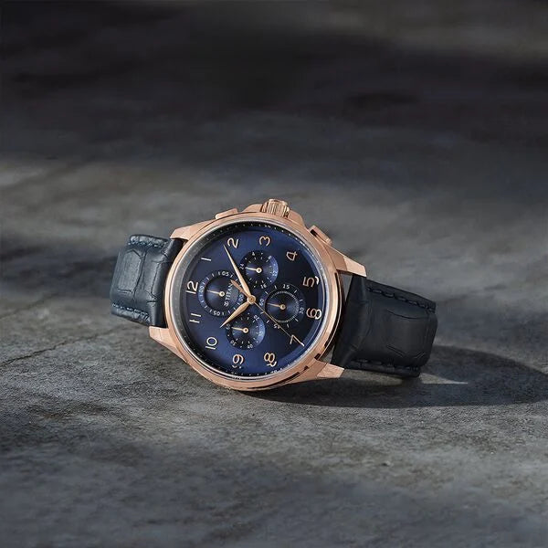 Titan 90169WL01 | Titan Classic Chrono Blue Dial Leather Watch for Men