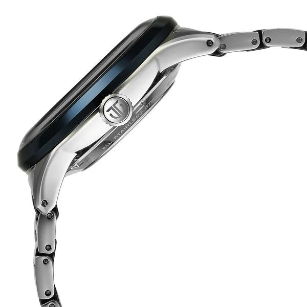 Titan 90174KD02 | Titan Ceramic Fusion Automatic Blue Dial Silver Dual-Toned Stainless Steel Bracelet Watch for Men