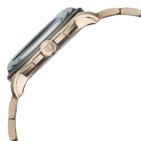 Titan 90217KM02 | Titan Classique Four Eye Multifunction Analog with Anthracite Dial Carnation Gold Stainless Steel Strap Watch for Men