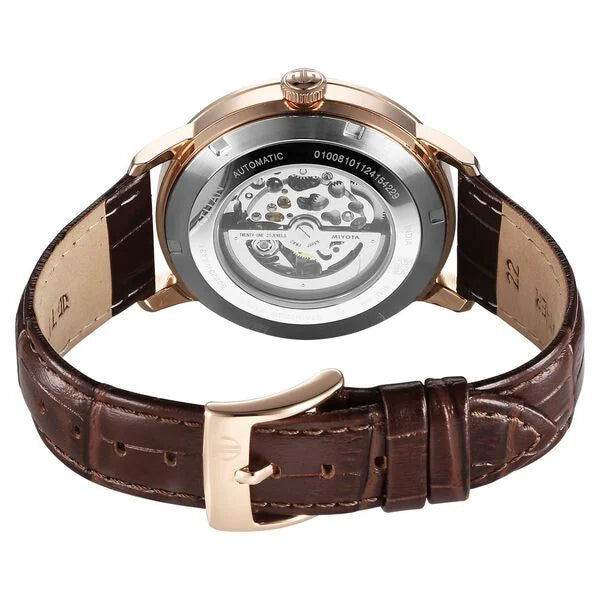 Titan 90223WL01 | Titan Phoenix Skeletal Automatic Analog with Gun Dial Brown Leather Strap Watch for Men