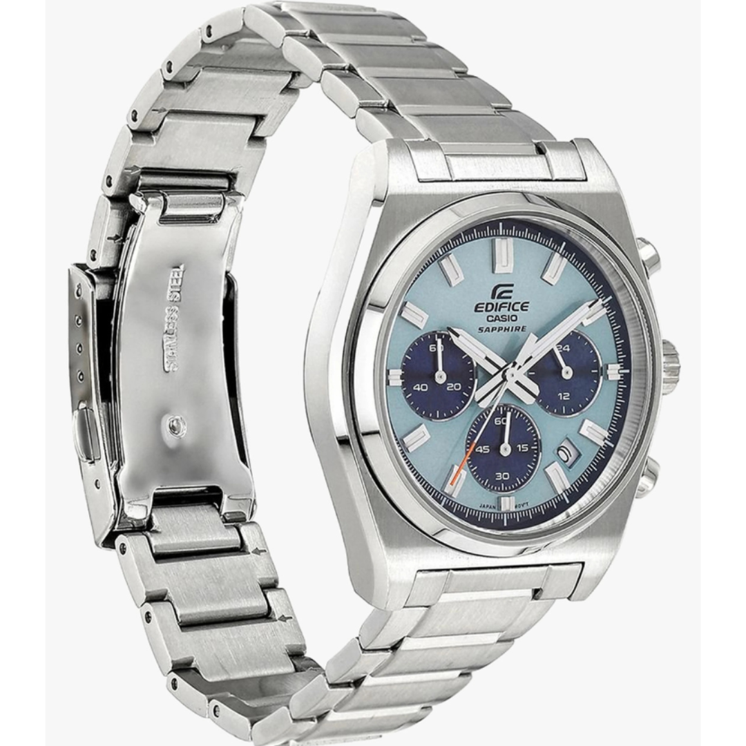 Casio ED688 | Edifice Men Quartz Blue Dial Chronograph Stainless Steel Watch EFB-730D-2BV