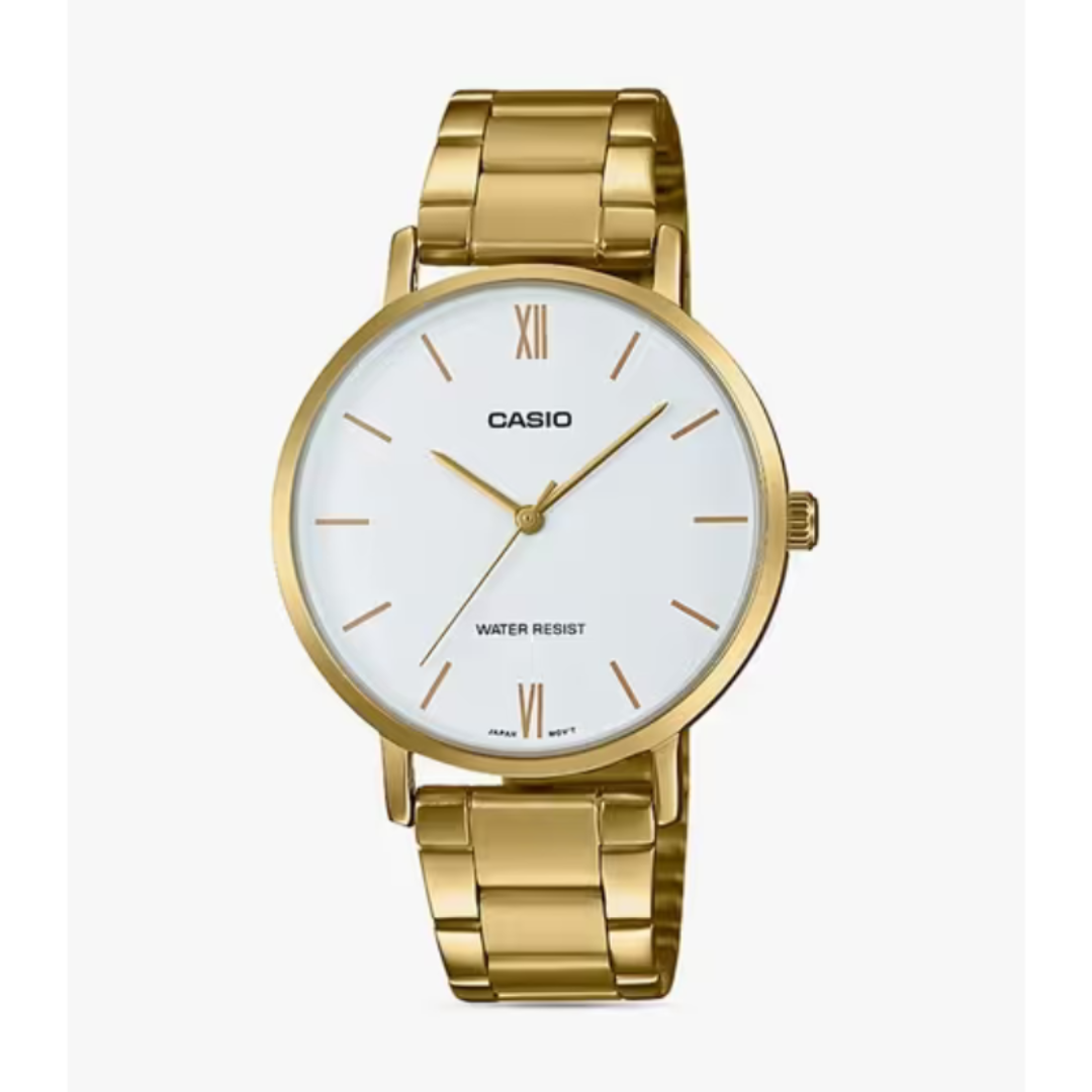 Casio LTP-VT01G-7BUDF A1784 | Enticer Women Quartz White Dial Analog Stainless Steel Watch