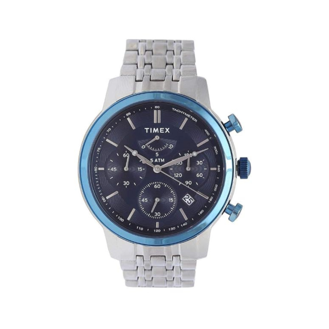 Timex TWEG15809 | Timex E Class Men's Blue Dial Round Case Chronograph Function Watch