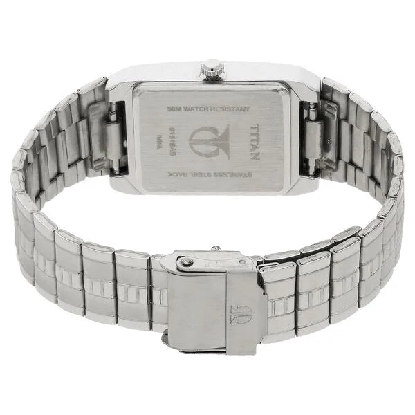 Titan 9151SM01 | Titan Quartz Analog with Date White Dial Stainless Steel Strap Watch for Men