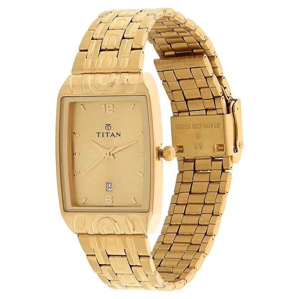 Titan 9152YM03 | Titan Analog with Date Dial Metal Strap watch for Men