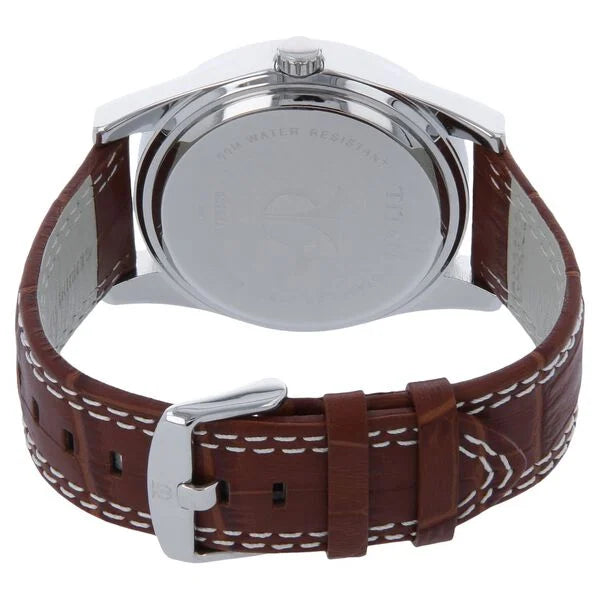 Titan 9322SL06 | Titan Quartz Multifunction Silver Dial Leather Strap Watch for Men