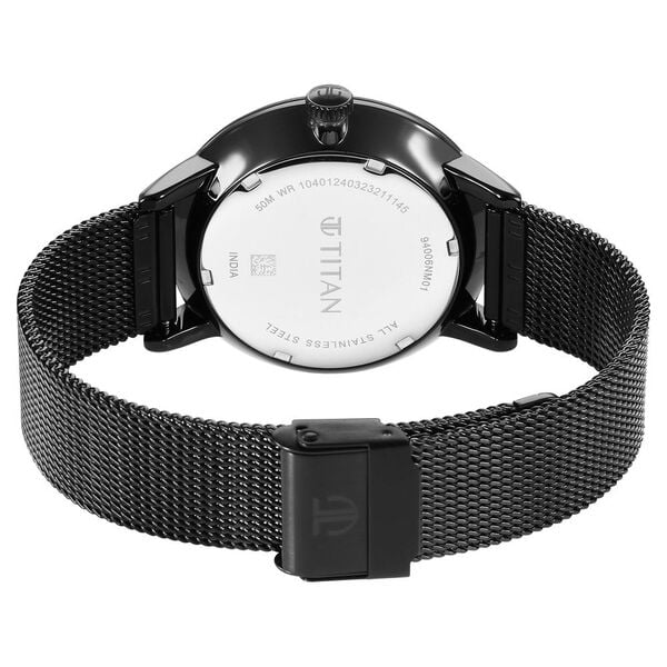 Titan 94006NM01 | Titan Modern Classics Black Dial Quartz Multifunction Stainless Steel Strap watch for Men