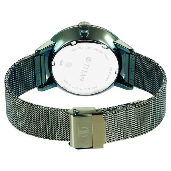 Titan 94006QM03 | Titan Modern Classics Green Dial Quartz Multifunction Stainless Steel Strap Watch for Men
