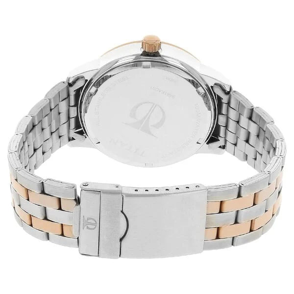Titan 9441KM02 | Titan Analog with Date White Dial Stainless Steel Strap Men