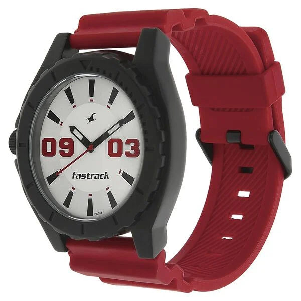 Fastrack 9462AP02 | Fastrack Quartz Analog White Dial Plastic Strap Watch for Guys