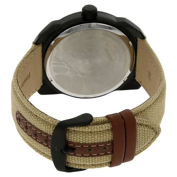 Fastrack 9463AL06 | Fastrack Explorer Quartz Analog Beige Dial Canvas Strap Watch for Guys