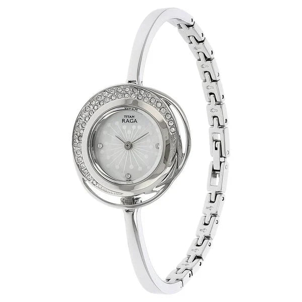Titan 95003SM01 | Titan Raga Mother of Pearl Dial Women Watch With Metal Strap