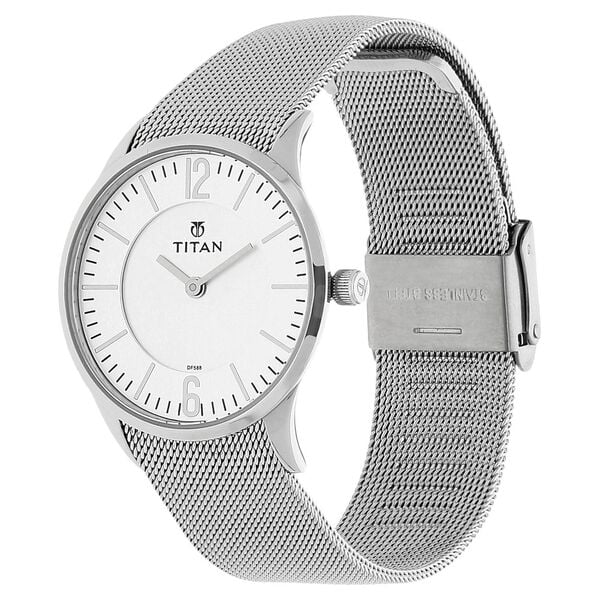 Titan 95035SM01 | Titan Quartz Analog Silver Dial Stainless Steel Strap Watch for Women