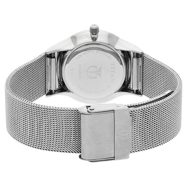 Titan 95035SM01 | Titan Quartz Analog Silver Dial Stainless Steel Strap Watch for Women