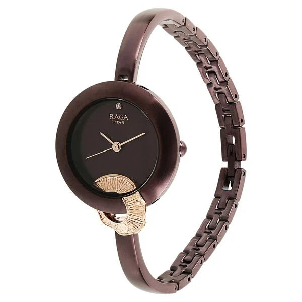 Titan 95051KM01 | Titan Raga Espana Brown Dial Analog Metal Strap watch for Women