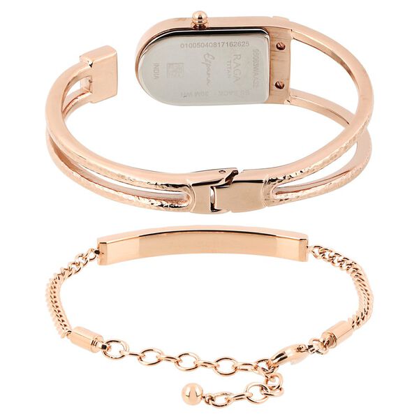 Titan 95063WM02F | Titan Raga Espana Mother of Pearl Analog Metal Strap watch for Women