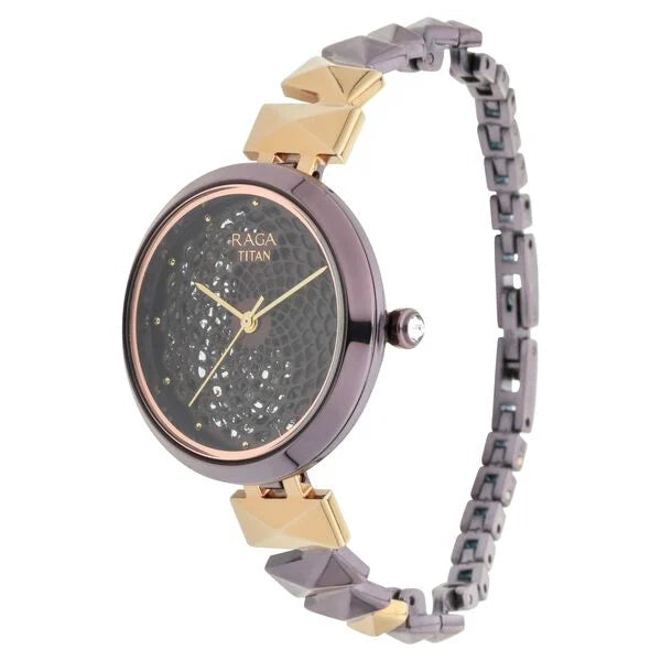 Titan 95121KM01 | Titan Raga Facets Brown Dial Analog Stainless Steel Strap watch for Women
