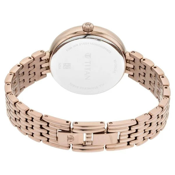 Titan 95129QM01 | Titan Animalia Brown Dial Analog Stainless Steel Strap watch for Women