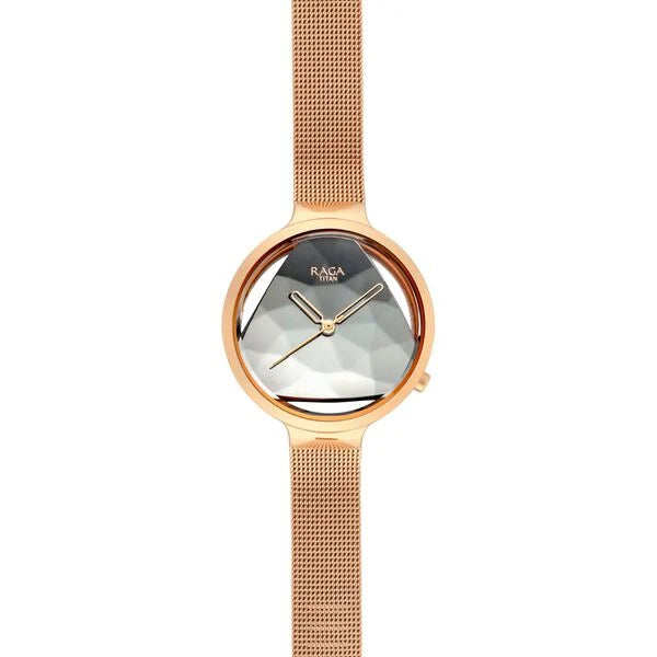 Titan 95134WM01 | Titan Raga Moments of Joy Silver Dial Analog Metal Strap watch for WoMen