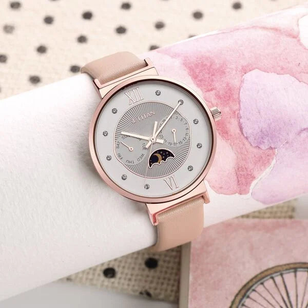 Titan 95144WL01 | Titan Slimline Silver Dial Quartz Multifunction Leather Strap watch for Women