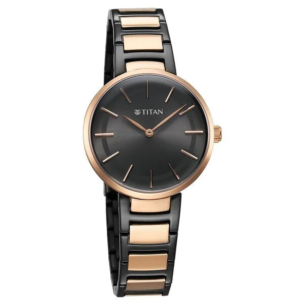 Titan 95183KM02 | Titan Workwear Quartz Analog Anthracite Dial Stainless Steel Strap Watch for Women