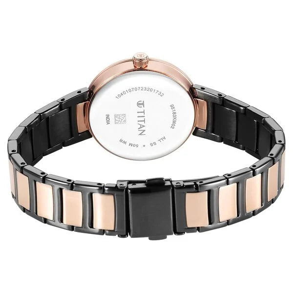 Titan 95183KM02 | Titan Workwear Quartz Analog Anthracite Dial Stainless Steel Strap Watch for Women