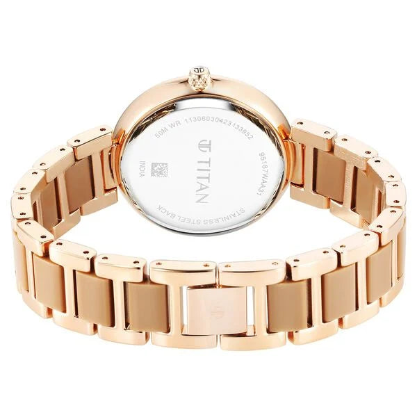 Titan 95187KD03 | Titan Acetate Mother Of Pearl Quartz Multifunction Hybrid Strap Watch for Women