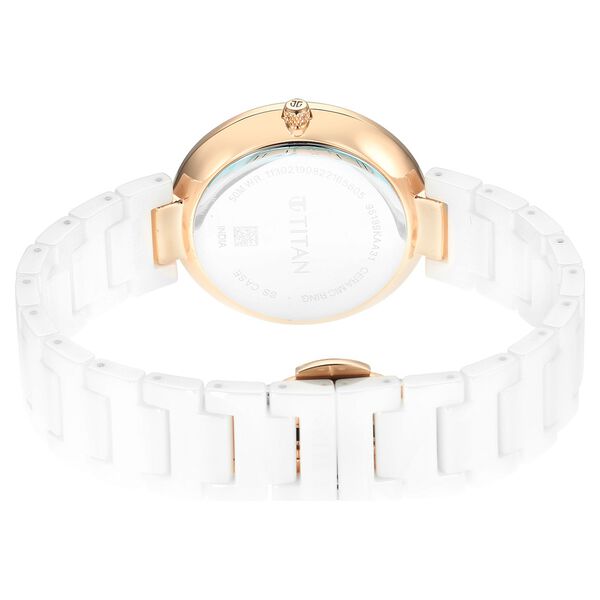 Titan 95189KC01 | Titan Purple Ceramics White Dial Analog Ceramic Strap watch for Women