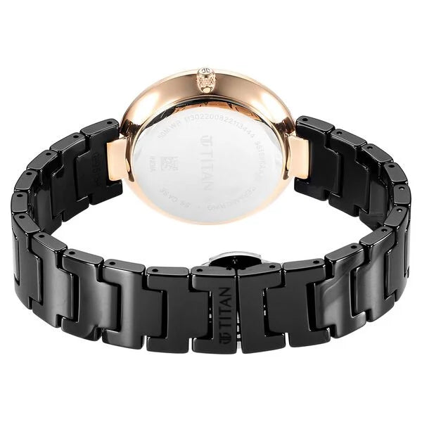 Titan 95189KC02 | Titan Purple Ceramics Black Dial Analog Ceramic Strap watch for Women
