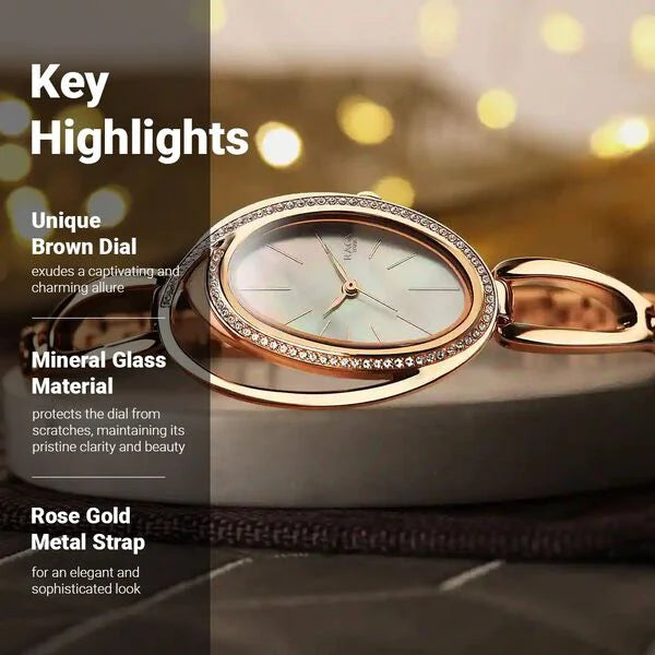 Titan 95197WM01 | Titan Raga Delight Brown Dial Analog Stainless Steel Strap Watch for Women