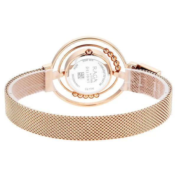 Titan 95203WM01 | Titan Raga Delight Mother Of Pearl Dial Analog Stainless Steel Strap watch for Women