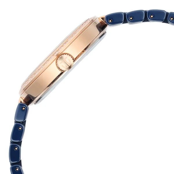 Titan 95215KC03 | Titan Purple Ceramics Quartz Analog Mother of Pearl Dial Blue Ceramic Strap Watch For Women