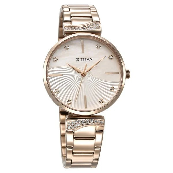 Titan 95237WM02 | Titan Purple Style Up Quartz Analog Mother Of Pearl Dial Stainless Steel Strap Watch for Women