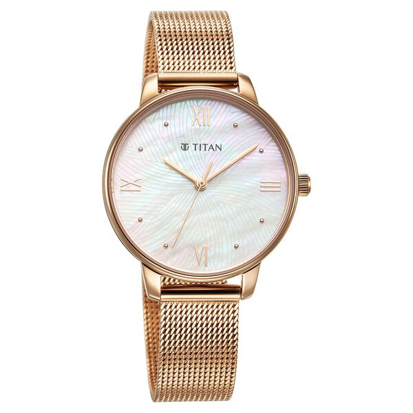 Titan 95238WM01 | Titan Purple Style Up Quartz Analog Mother Of Pearl Dial Stainless Steel Strap Watch for Women