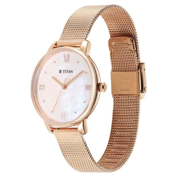 Titan 95238WM01 | Titan Purple Style Up Quartz Analog Mother Of Pearl Dial Stainless Steel Strap Watch for Women