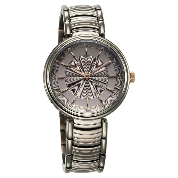 Titan 95240KM01 | Titan Aura Quartz Analog Titanium Dial With Titanium Stainless Steel Strap Watch for Women