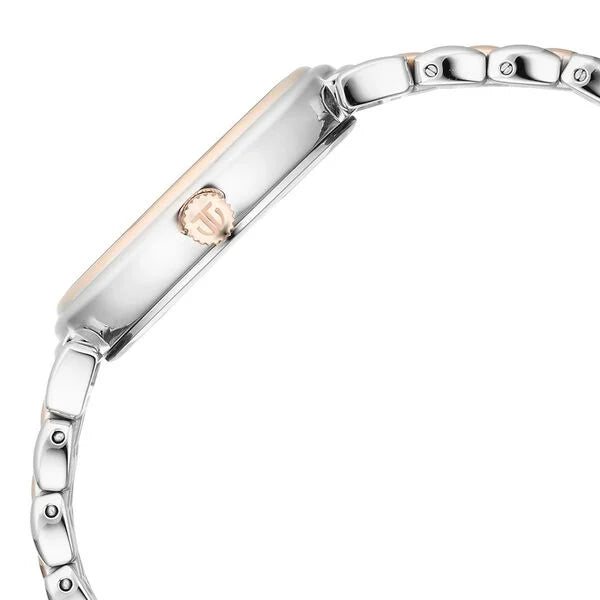 Titan 95242KM01 | Titan Aura Quartz Analog Silver Dial With Two Toned Stainless Steel Strap Watch For Women