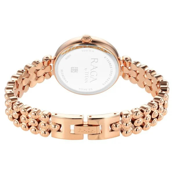 Titan 95262WM01 | Titan Raga Showstopper Quartz Analog Rose Gold Dial Metal Strap Watch for Women