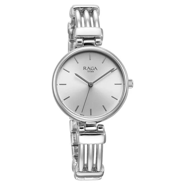 Titan 95263SM01 | Titan Raga Showstopper Quartz Analog Silver Dial Metal Strap Watch for Women